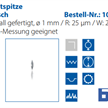 Doppel-Tastspitze 6 mm konisch  Ø1 mm, R:25µm, W: 2 x 24° | Bild 3