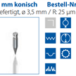 Tastspitze 20.5 mm konisch  Ø 3.5 mm / R: 25 µm / W: 24°  Hartmetall | Bild 3