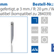 Tastspitze 32 mm  Ø 3 mm / R: 20 µm / W: 11°,  Hartmetall, Hommel-kompatibel | Bild 3
