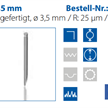 Tastspitze 59.5 mm  Ø 3.5 mm / R: 25 µm / W: 12°,  Hartmetall | Bild 3