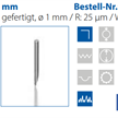 Palpeur 13 mm,  Ø 1 mm / R: 25 µm / W: 19°,  métal dur | Bild 3