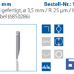 Stylet 33 mm,  Ø3.5 mm / R: 25 µm / W: 12°,  métal dur | Bild 3