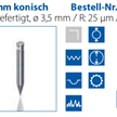 Tastspitze 33 mm konisch  Ø 3.5 mm / R: 25 µm / W: 24°  Hartmetall | Bild 3